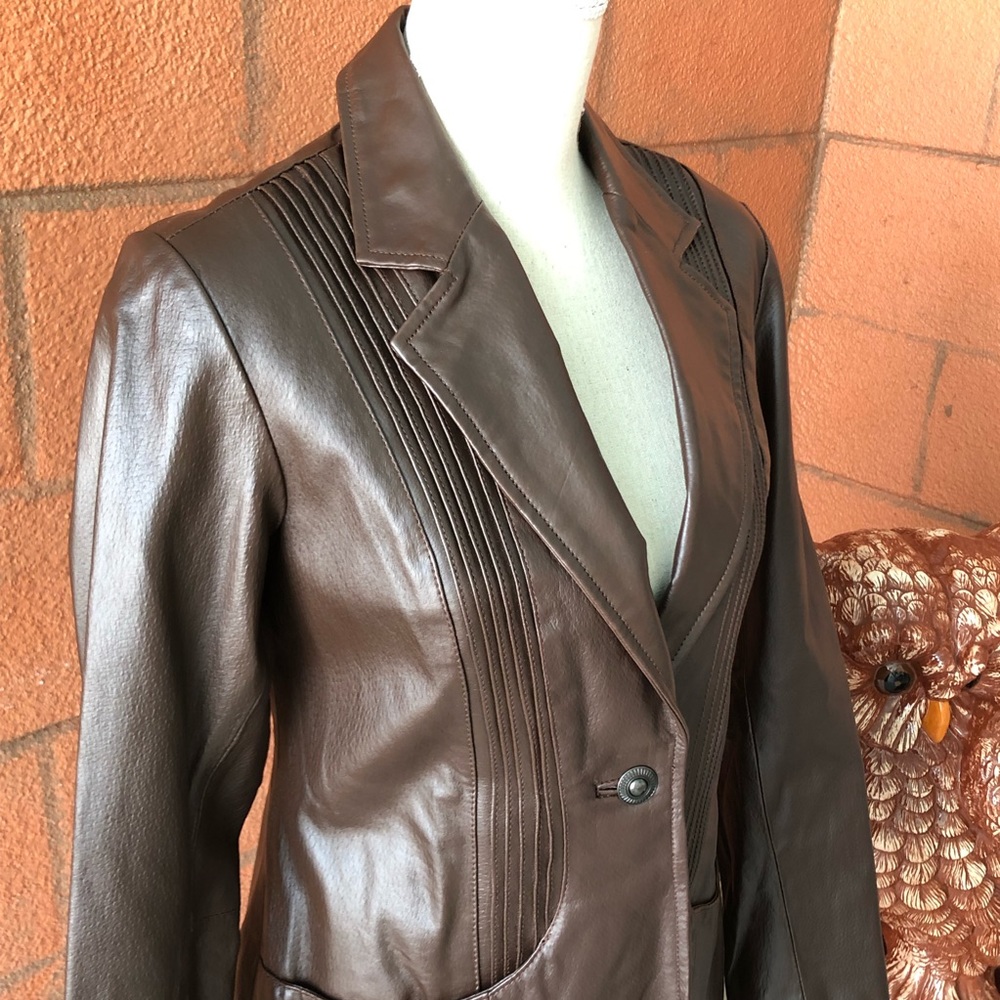 🤎 Denim & Co Leather blazer black ECU - Picture 3 of 8